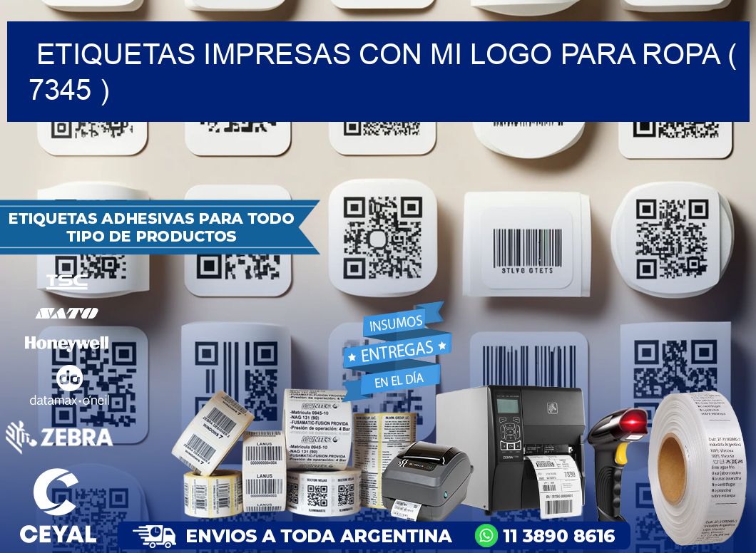 ETIQUETAS IMPRESAS CON MI LOGO PARA ROPA ( 7345 )