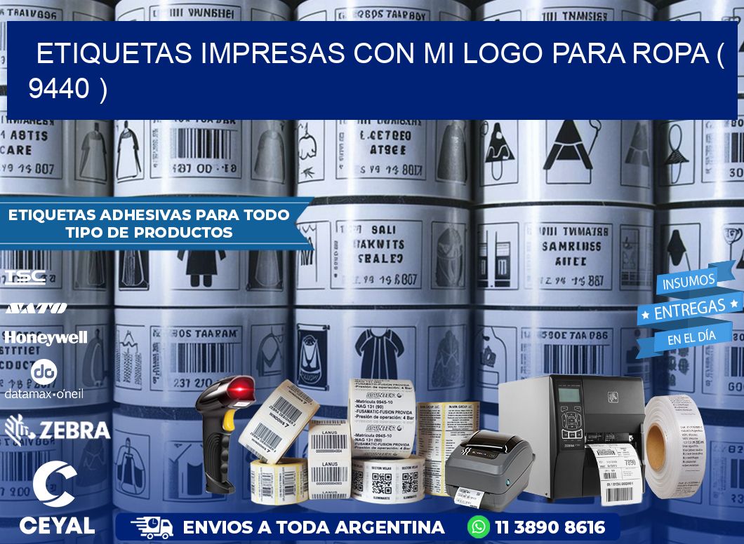 ETIQUETAS IMPRESAS CON MI LOGO PARA ROPA ( 9440 )