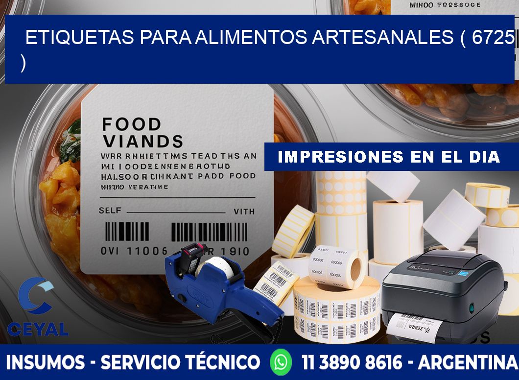 ETIQUETAS PARA ALIMENTOS ARTESANALES ( 6725 )