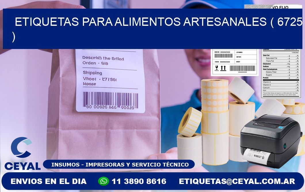 ETIQUETAS PARA ALIMENTOS ARTESANALES ( 6725 )