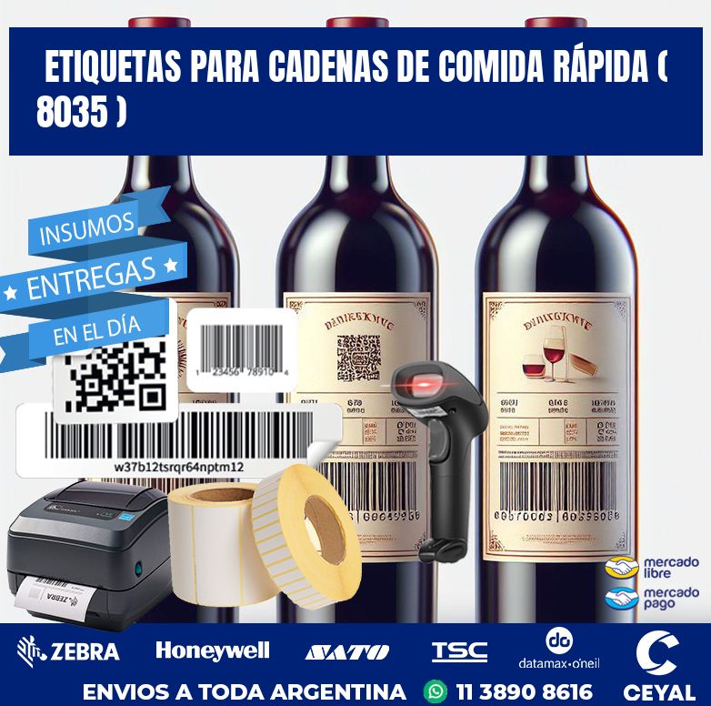 ETIQUETAS PARA CADENAS DE COMIDA RÁPIDA ( 8035 )