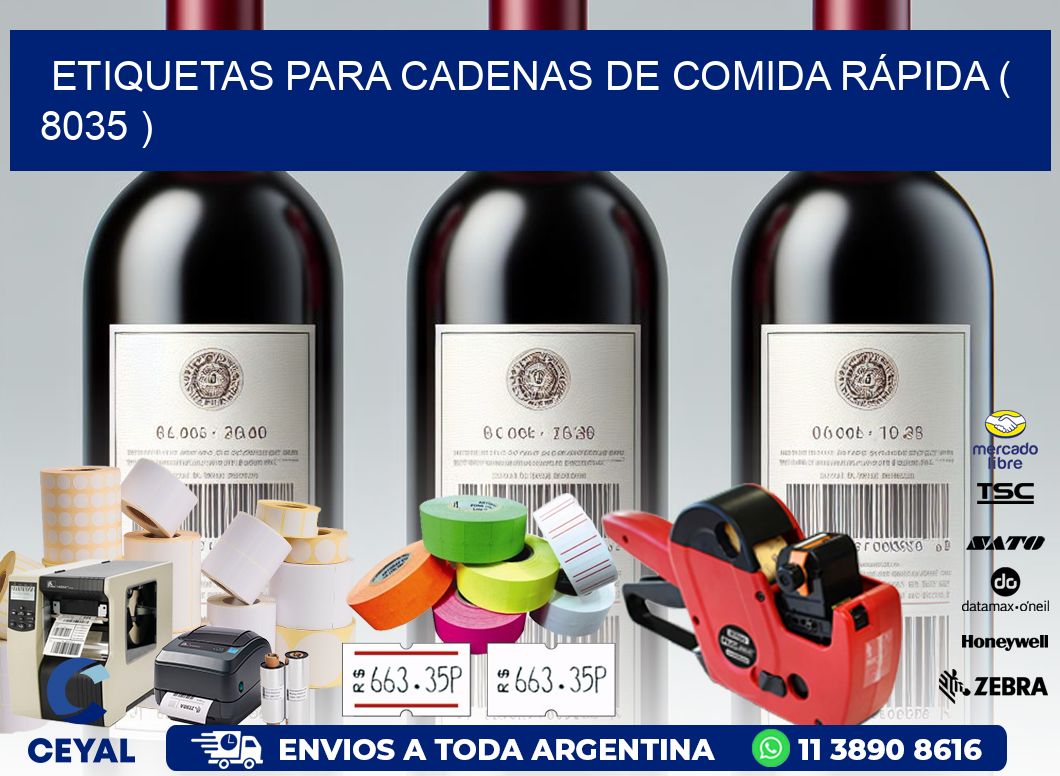ETIQUETAS PARA CADENAS DE COMIDA RÁPIDA ( 8035 )