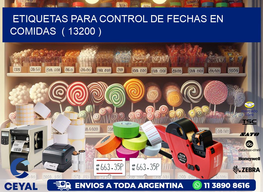 ETIQUETAS PARA CONTROL DE FECHAS EN COMIDAS  ( 13200 )