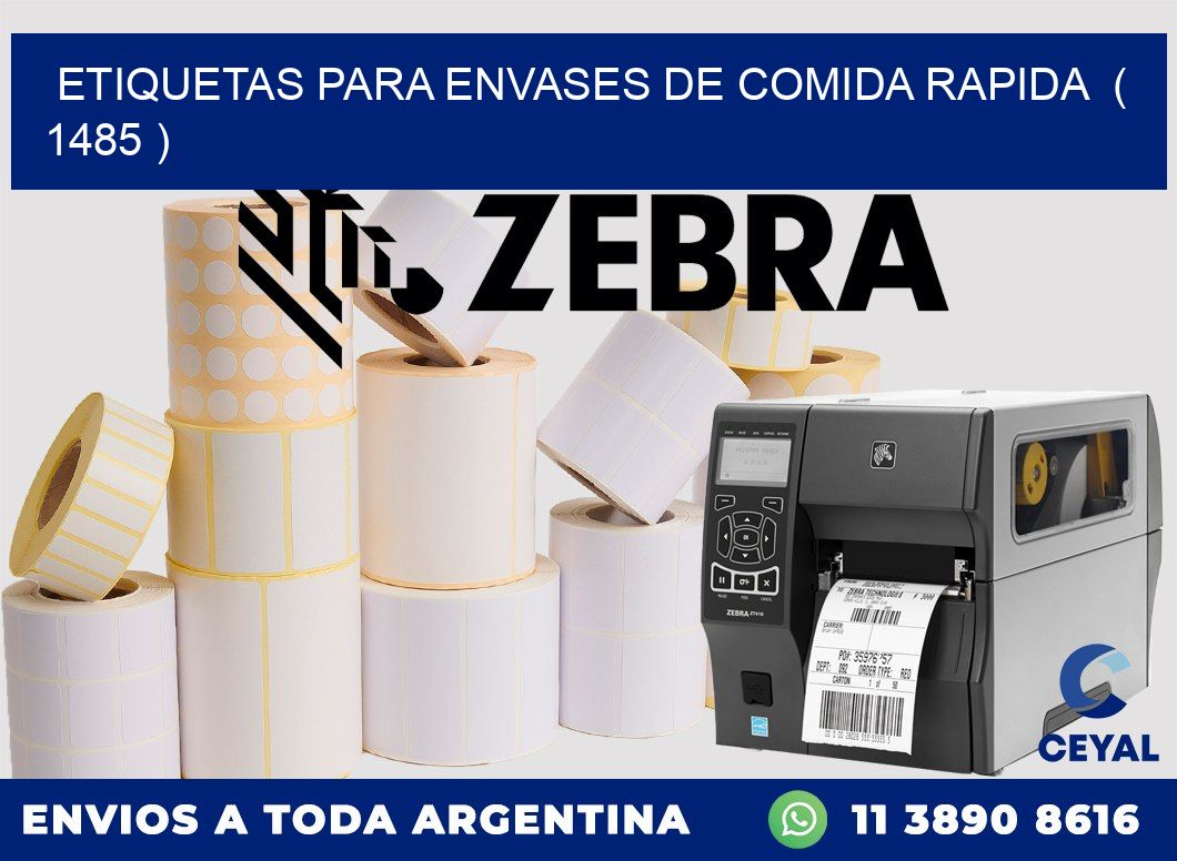 ETIQUETAS PARA ENVASES DE COMIDA RAPIDA  ( 1485 )