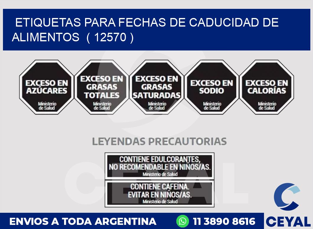 ETIQUETAS PARA FECHAS DE CADUCIDAD DE ALIMENTOS  ( 12570 )