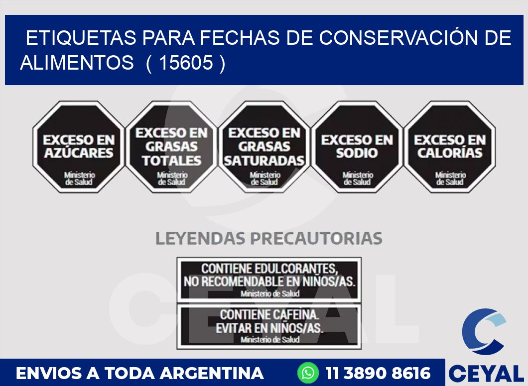ETIQUETAS PARA FECHAS DE CONSERVACIÓN DE ALIMENTOS  ( 15605 )
