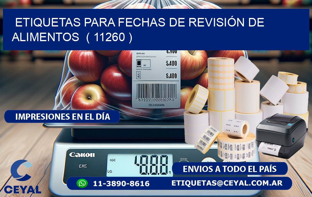 ETIQUETAS PARA FECHAS DE REVISIÓN DE ALIMENTOS  ( 11260 )