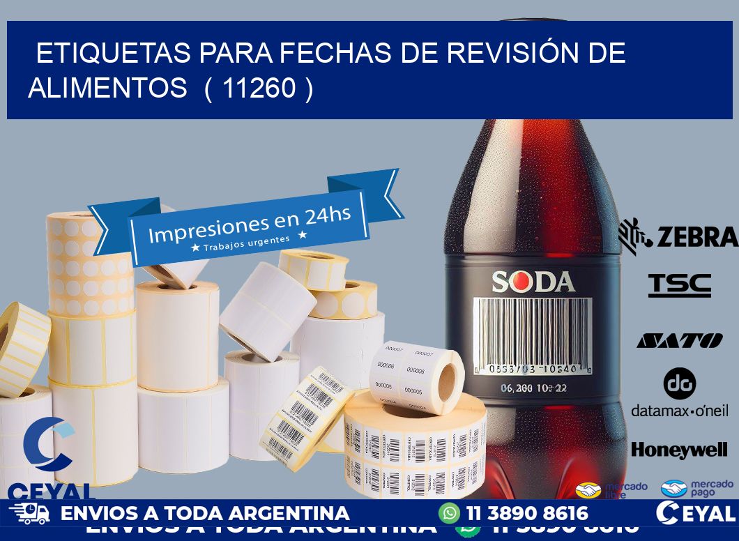 ETIQUETAS PARA FECHAS DE REVISIÓN DE ALIMENTOS  ( 11260 )