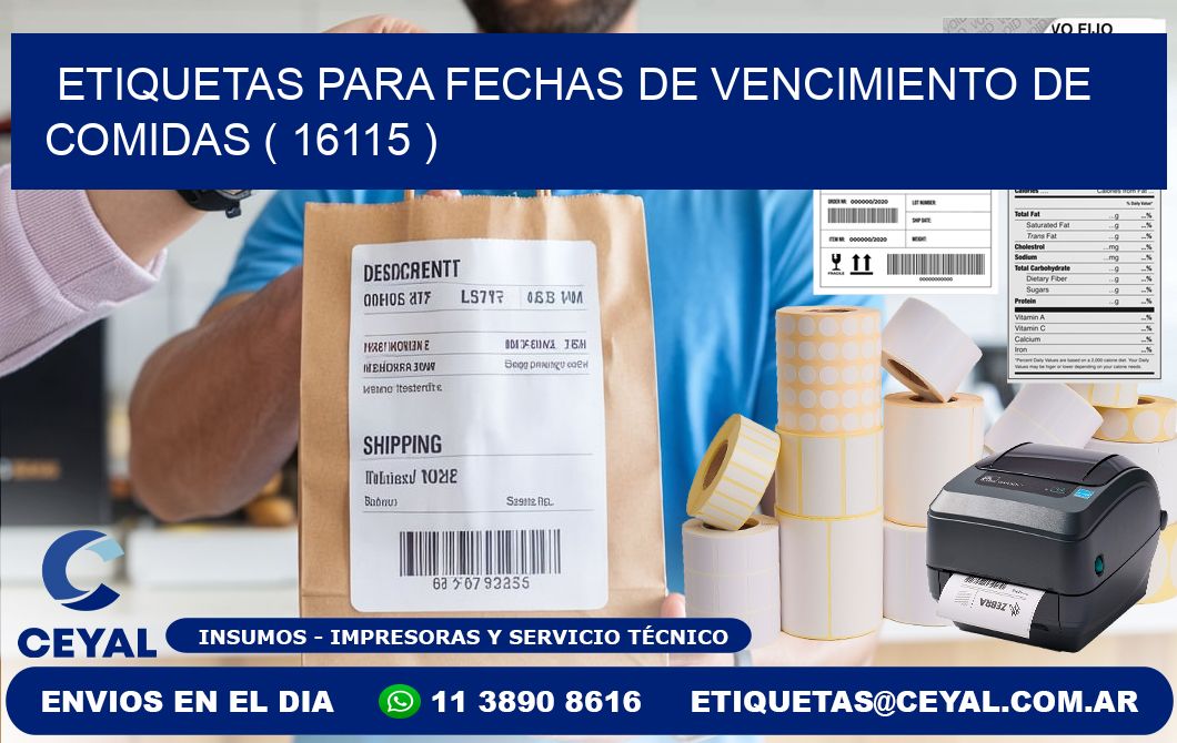 ETIQUETAS PARA FECHAS DE VENCIMIENTO DE COMIDAS ( 16115 )