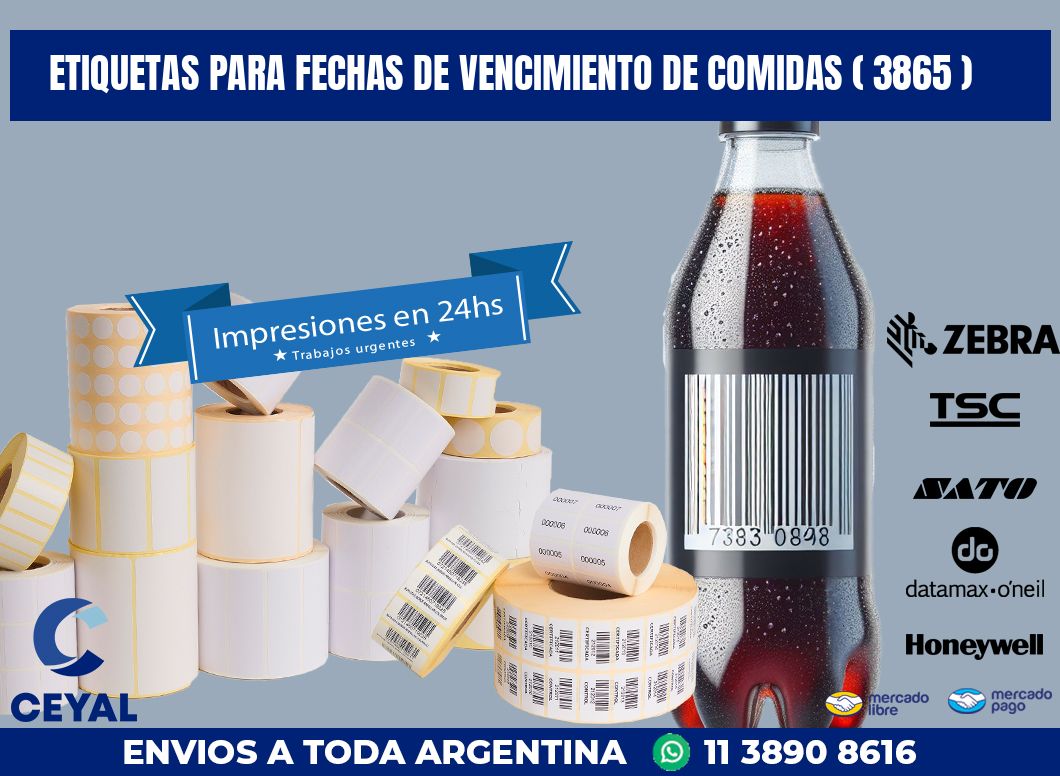 ETIQUETAS PARA FECHAS DE VENCIMIENTO DE COMIDAS ( 3865 )