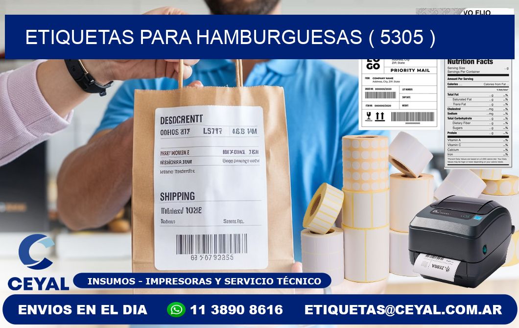 ETIQUETAS PARA HAMBURGUESAS ( 5305 )