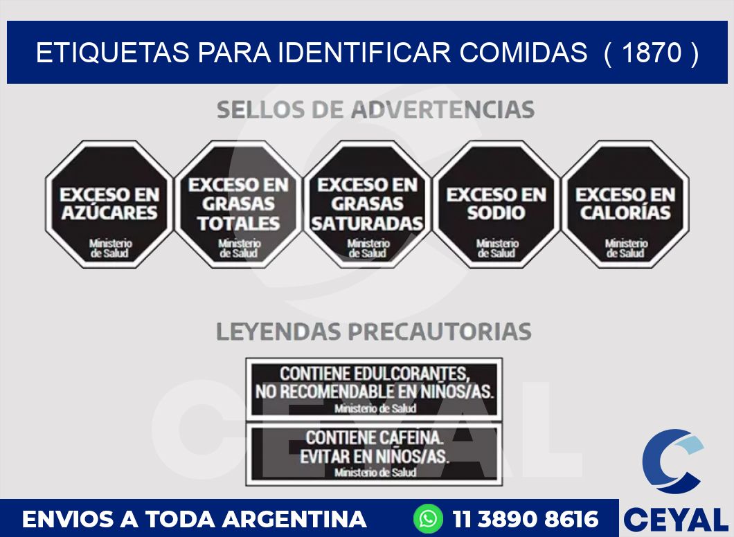 ETIQUETAS PARA IDENTIFICAR COMIDAS  ( 1870 )