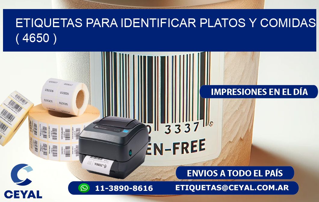 ETIQUETAS PARA IDENTIFICAR PLATOS Y COMIDAS  ( 4650 )