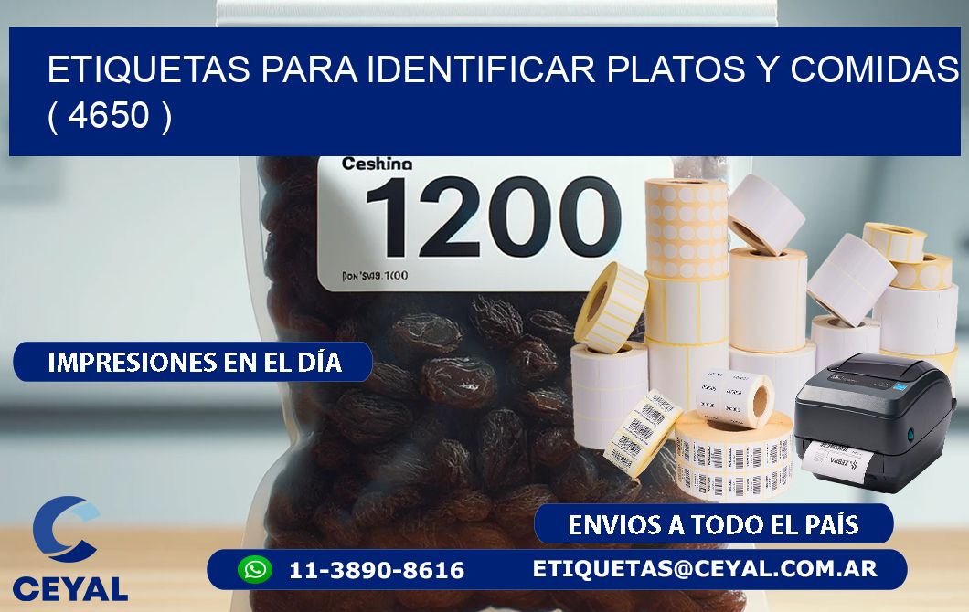 ETIQUETAS PARA IDENTIFICAR PLATOS Y COMIDAS  ( 4650 )