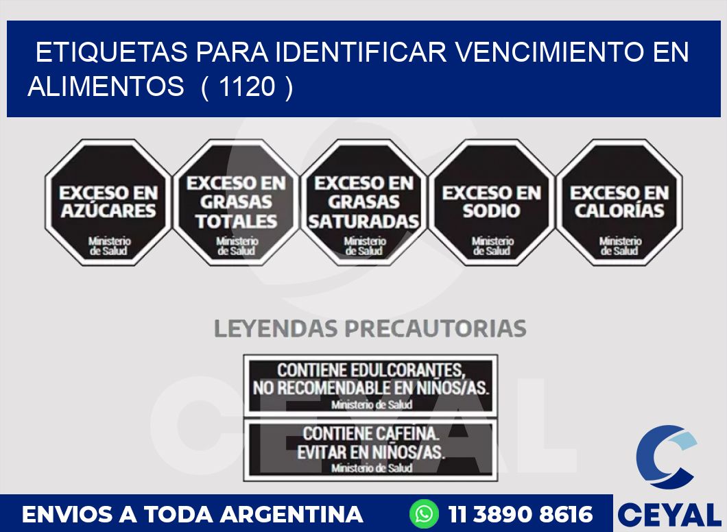 ETIQUETAS PARA IDENTIFICAR VENCIMIENTO EN ALIMENTOS  ( 1120 )