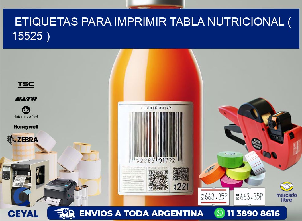 ETIQUETAS PARA IMPRIMIR TABLA NUTRICIONAL ( 15525 )