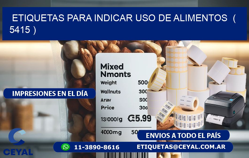 ETIQUETAS PARA INDICAR USO DE ALIMENTOS  ( 5415 )