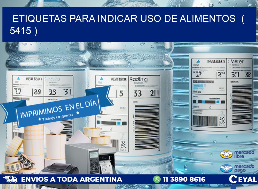 ETIQUETAS PARA INDICAR USO DE ALIMENTOS  ( 5415 )