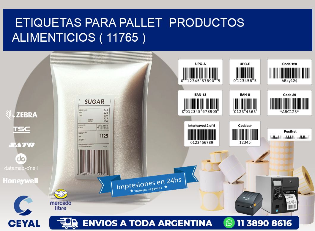 ETIQUETAS PARA PALLET  PRODUCTOS ALIMENTICIOS ( 11765 )
