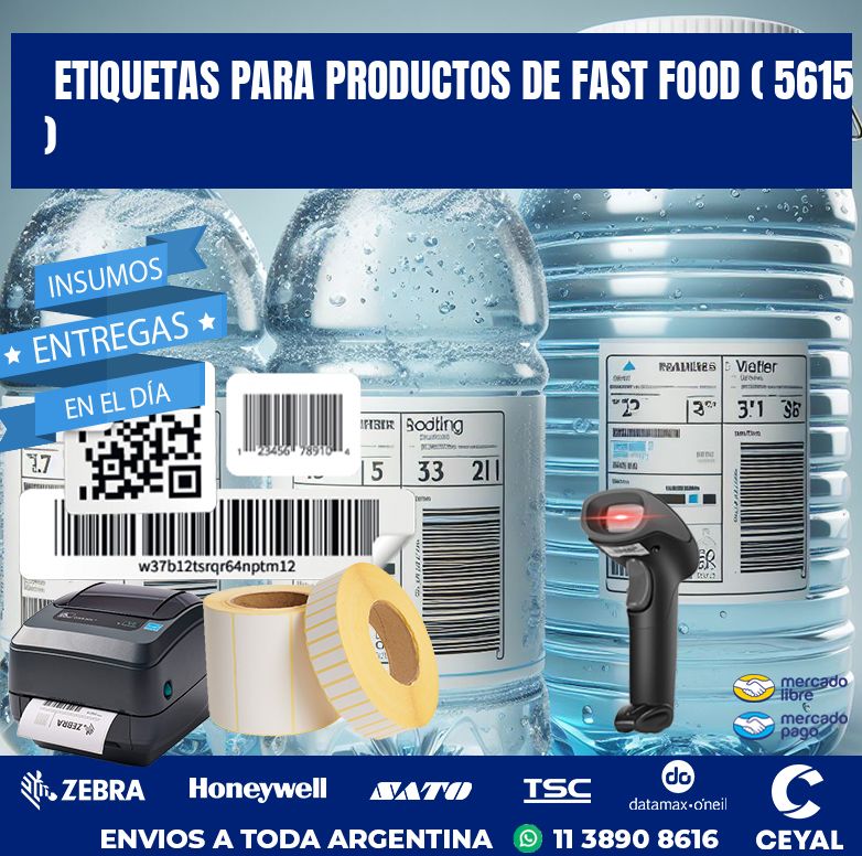 ETIQUETAS PARA PRODUCTOS DE FAST FOOD ( 5615 )
