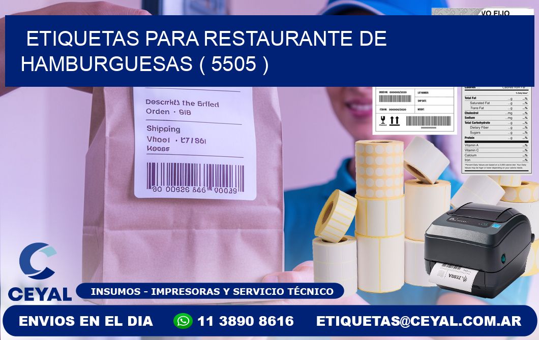 ETIQUETAS PARA RESTAURANTE DE HAMBURGUESAS ( 5505 )