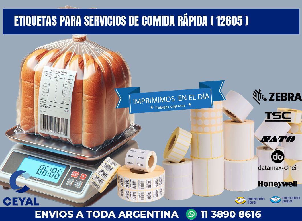 ETIQUETAS PARA SERVICIOS DE COMIDA RÁPIDA ( 12605 )