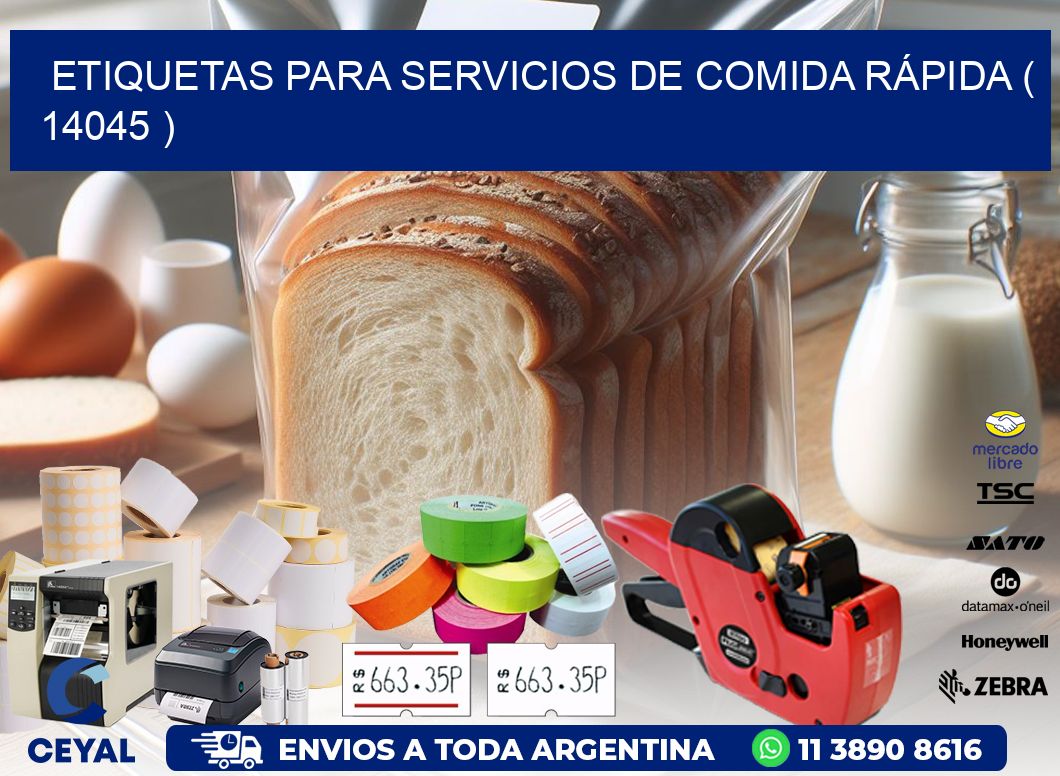 ETIQUETAS PARA SERVICIOS DE COMIDA RÁPIDA ( 14045 )
