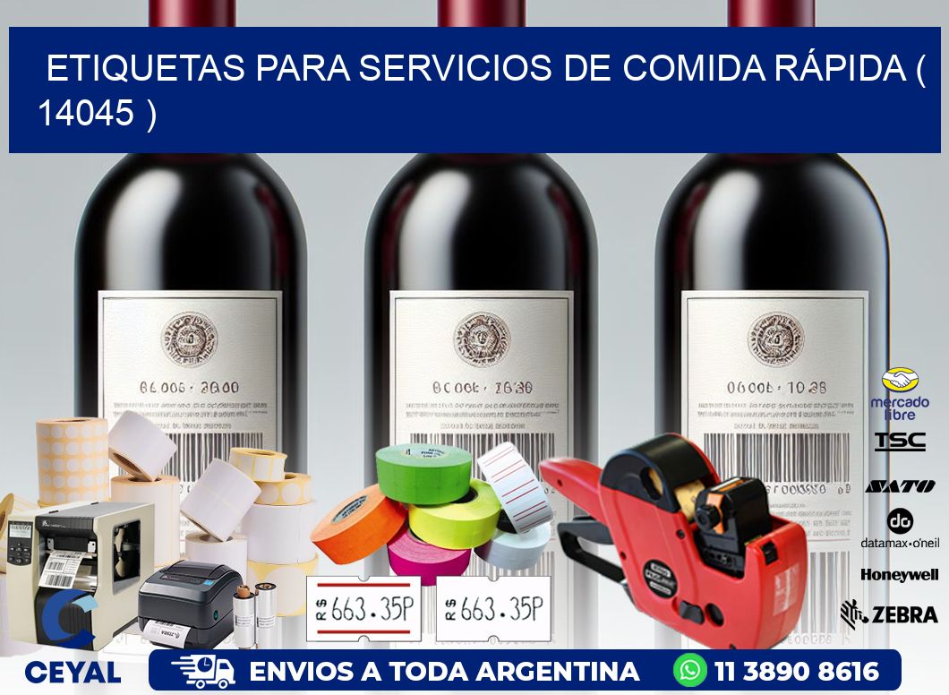ETIQUETAS PARA SERVICIOS DE COMIDA RÁPIDA ( 14045 )