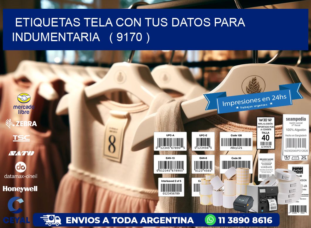 ETIQUETAS TELA CON TUS DATOS PARA INDUMENTARIA   ( 9170 )