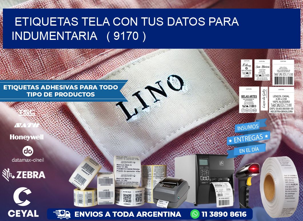 ETIQUETAS TELA CON TUS DATOS PARA INDUMENTARIA   ( 9170 )