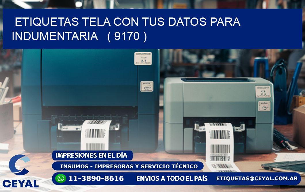 ETIQUETAS TELA CON TUS DATOS PARA INDUMENTARIA   ( 9170 )
