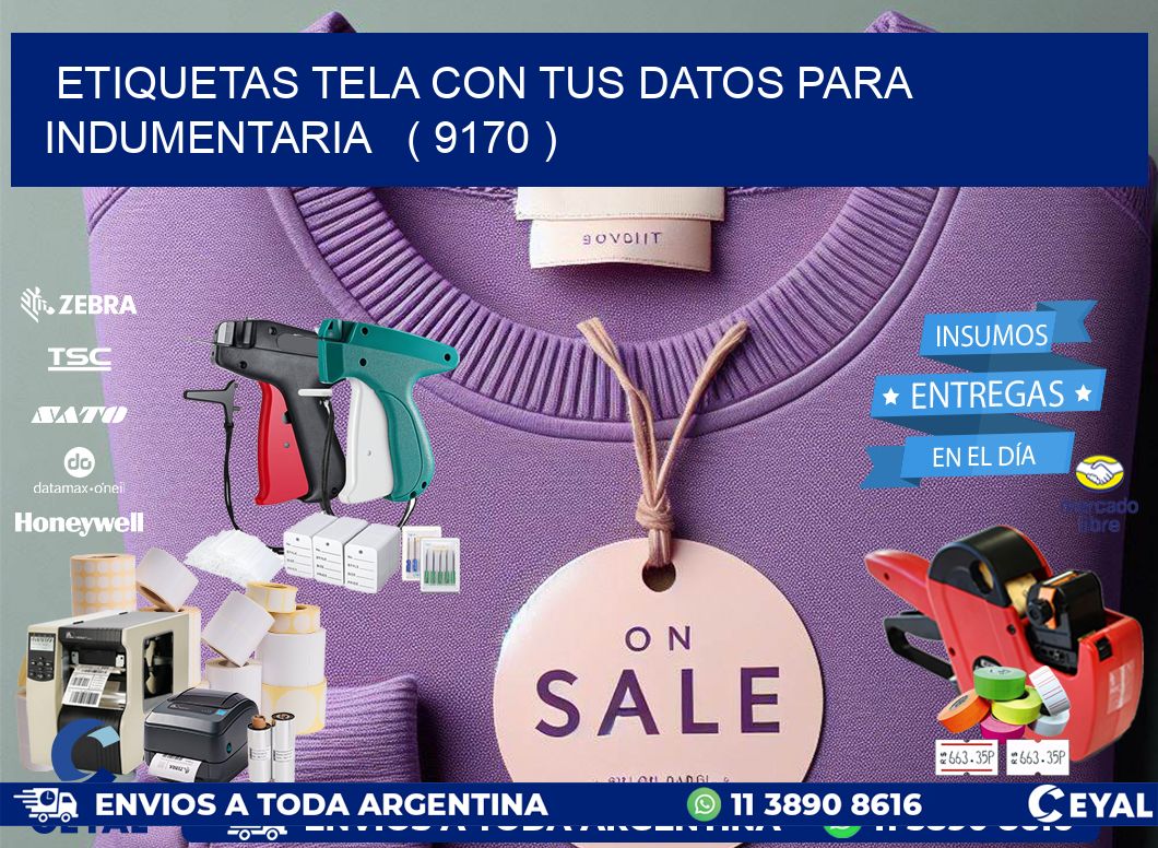 ETIQUETAS TELA CON TUS DATOS PARA INDUMENTARIA   ( 9170 )