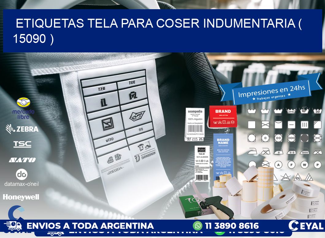 ETIQUETAS TELA PARA COSER INDUMENTARIA ( 15090 )
