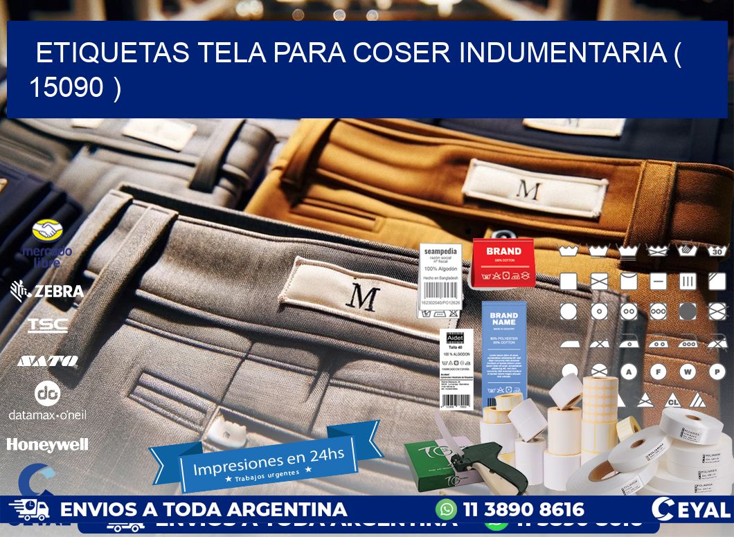 ETIQUETAS TELA PARA COSER INDUMENTARIA ( 15090 )