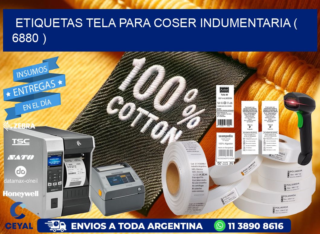 ETIQUETAS TELA PARA COSER INDUMENTARIA ( 6880 )
