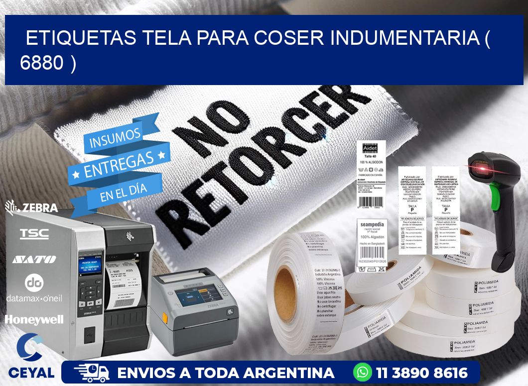 ETIQUETAS TELA PARA COSER INDUMENTARIA ( 6880 )