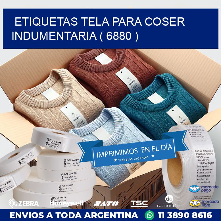 ETIQUETAS TELA PARA COSER INDUMENTARIA ( 6880 )