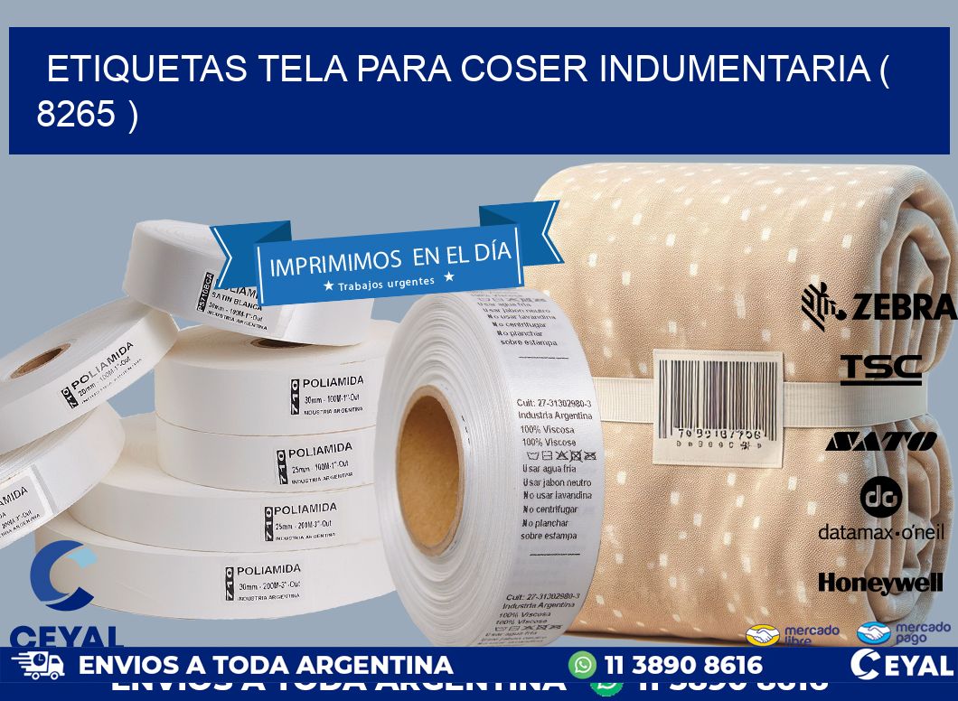 ETIQUETAS TELA PARA COSER INDUMENTARIA ( 8265 )
