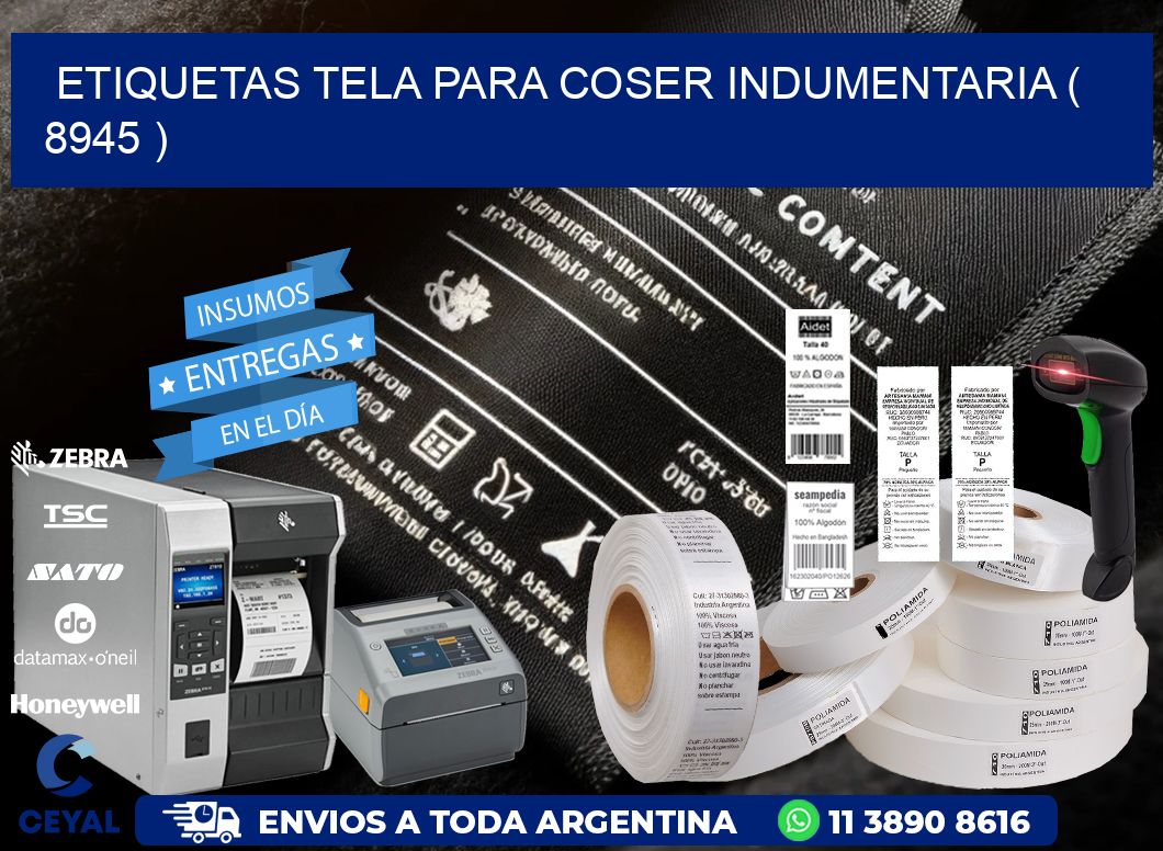 ETIQUETAS TELA PARA COSER INDUMENTARIA ( 8945 )