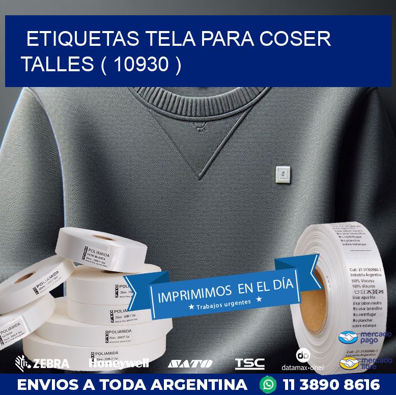 ETIQUETAS TELA PARA COSER TALLES ( 10930 )