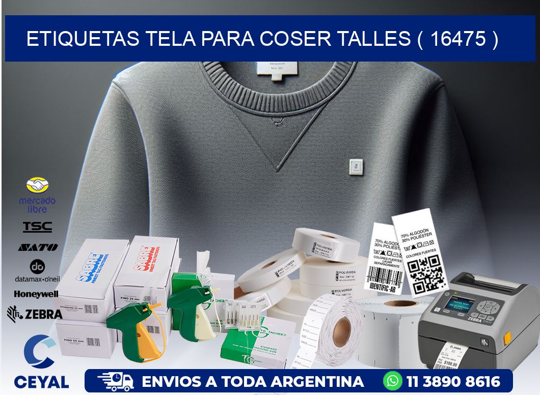 ETIQUETAS TELA PARA COSER TALLES ( 16475 )