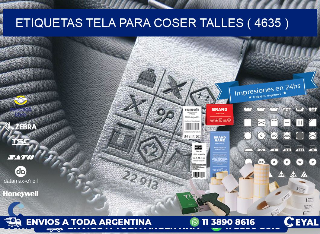 ETIQUETAS TELA PARA COSER TALLES ( 4635 )