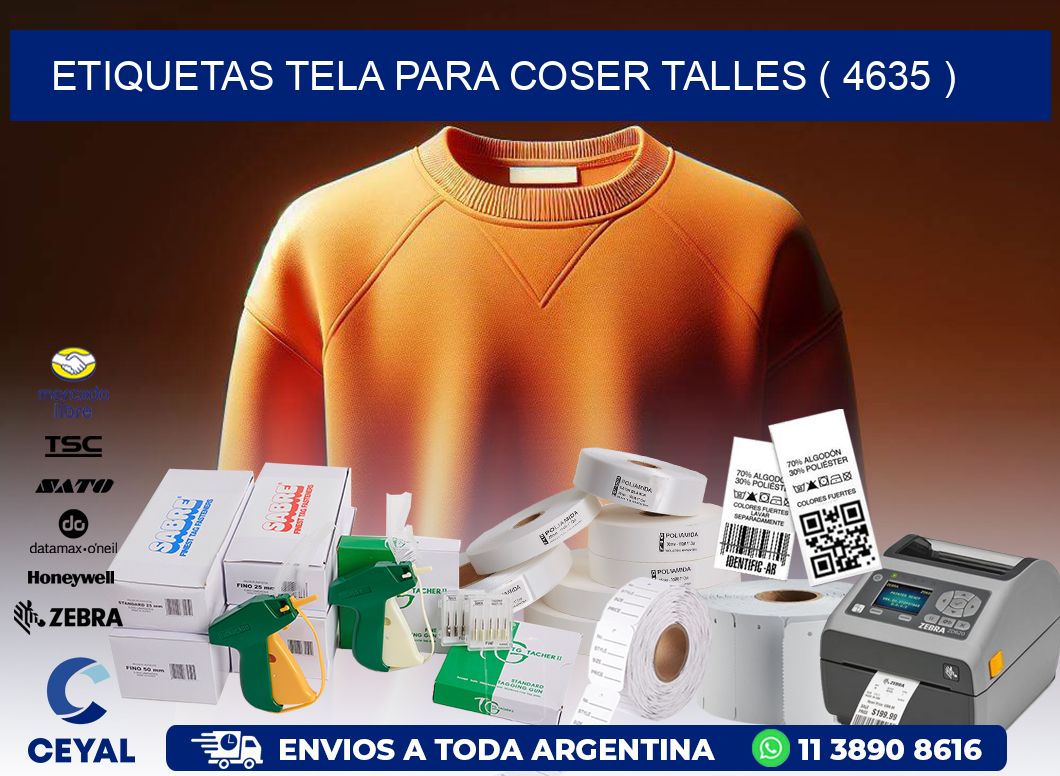 ETIQUETAS TELA PARA COSER TALLES ( 4635 )