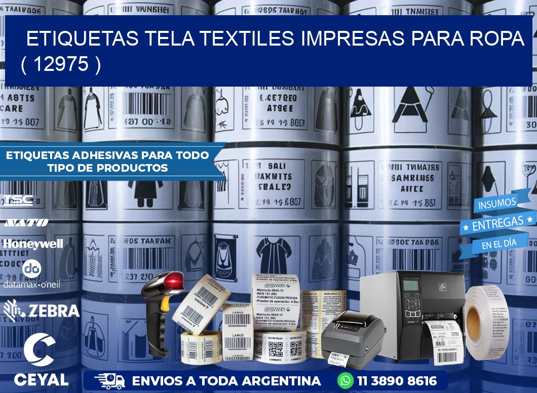 ETIQUETAS TELA TEXTILES IMPRESAS PARA ROPA   ( 12975 )