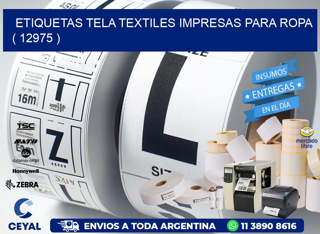 ETIQUETAS TELA TEXTILES IMPRESAS PARA ROPA   ( 12975 )