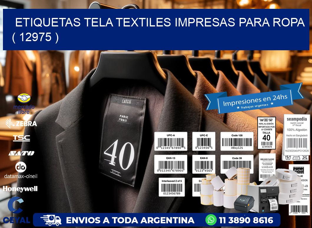 ETIQUETAS TELA TEXTILES IMPRESAS PARA ROPA   ( 12975 )