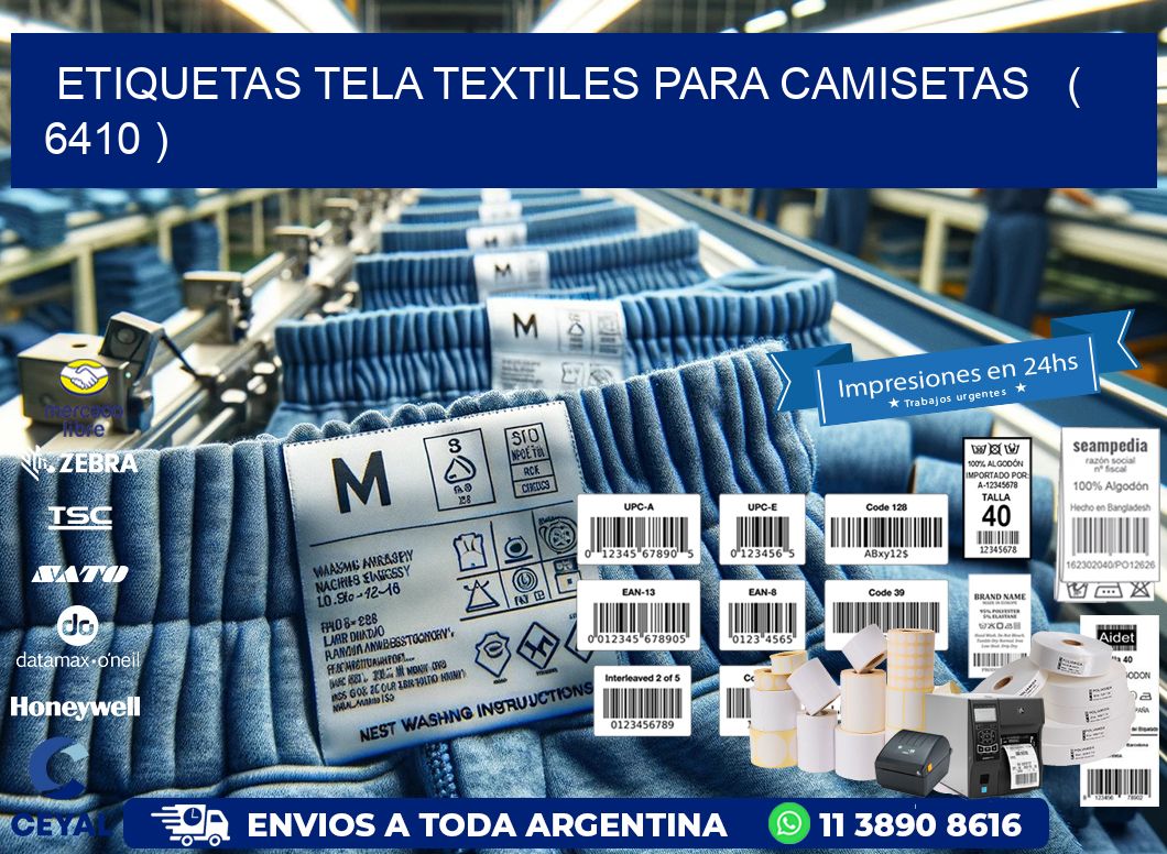 ETIQUETAS TELA TEXTILES PARA CAMISETAS   ( 6410 )