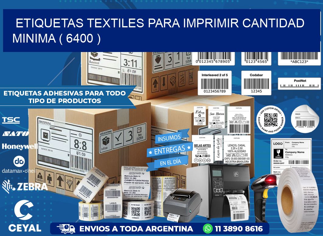 ETIQUETAS TEXTILES PARA IMPRIMIR CANTIDAD MINIMA ( 6400 )