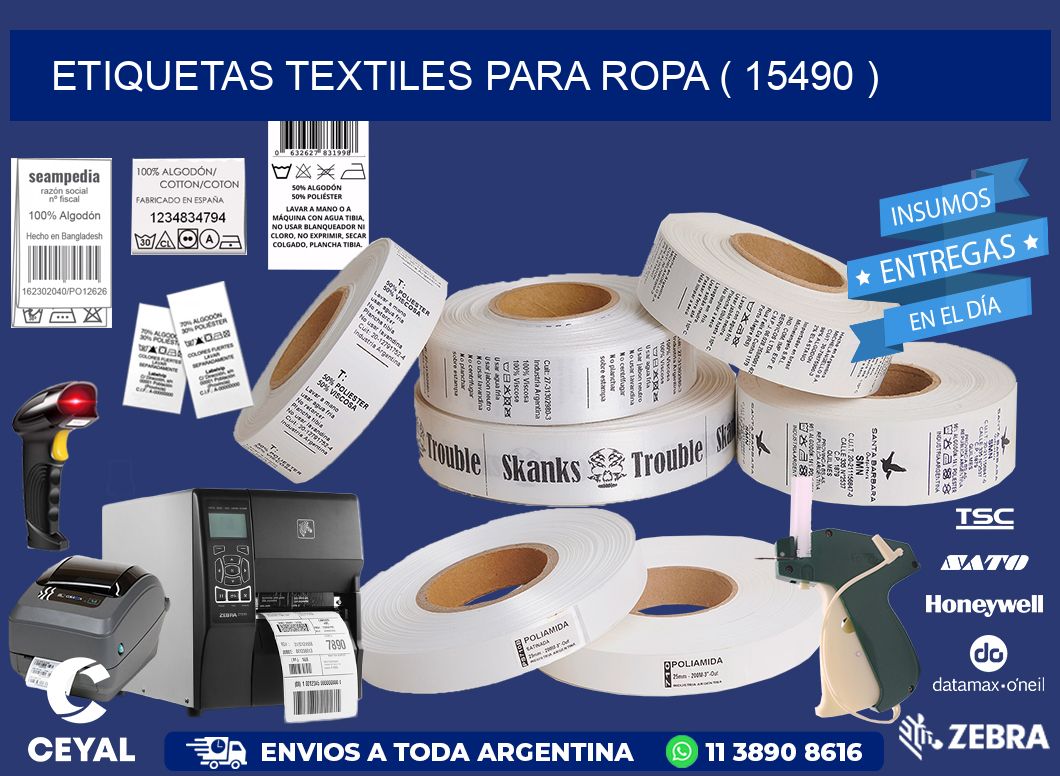 ETIQUETAS TEXTILES PARA ROPA ( 15490 )