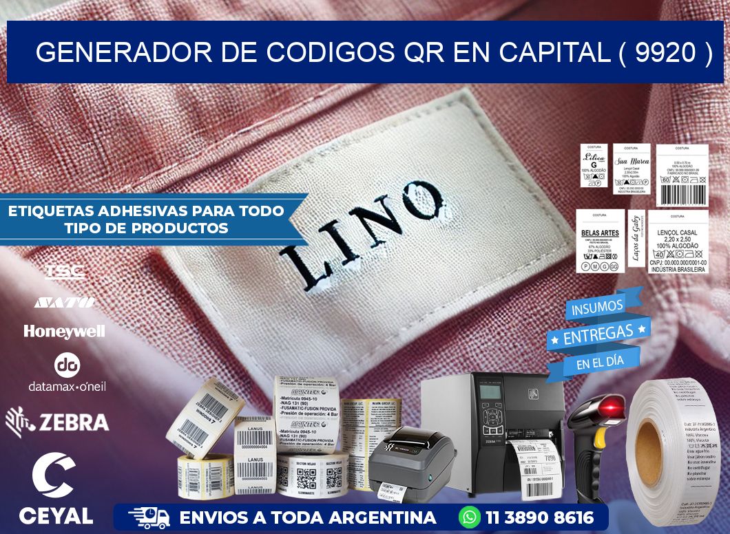 GENERADOR DE CODIGOS QR EN CAPITAL ( 9920 )